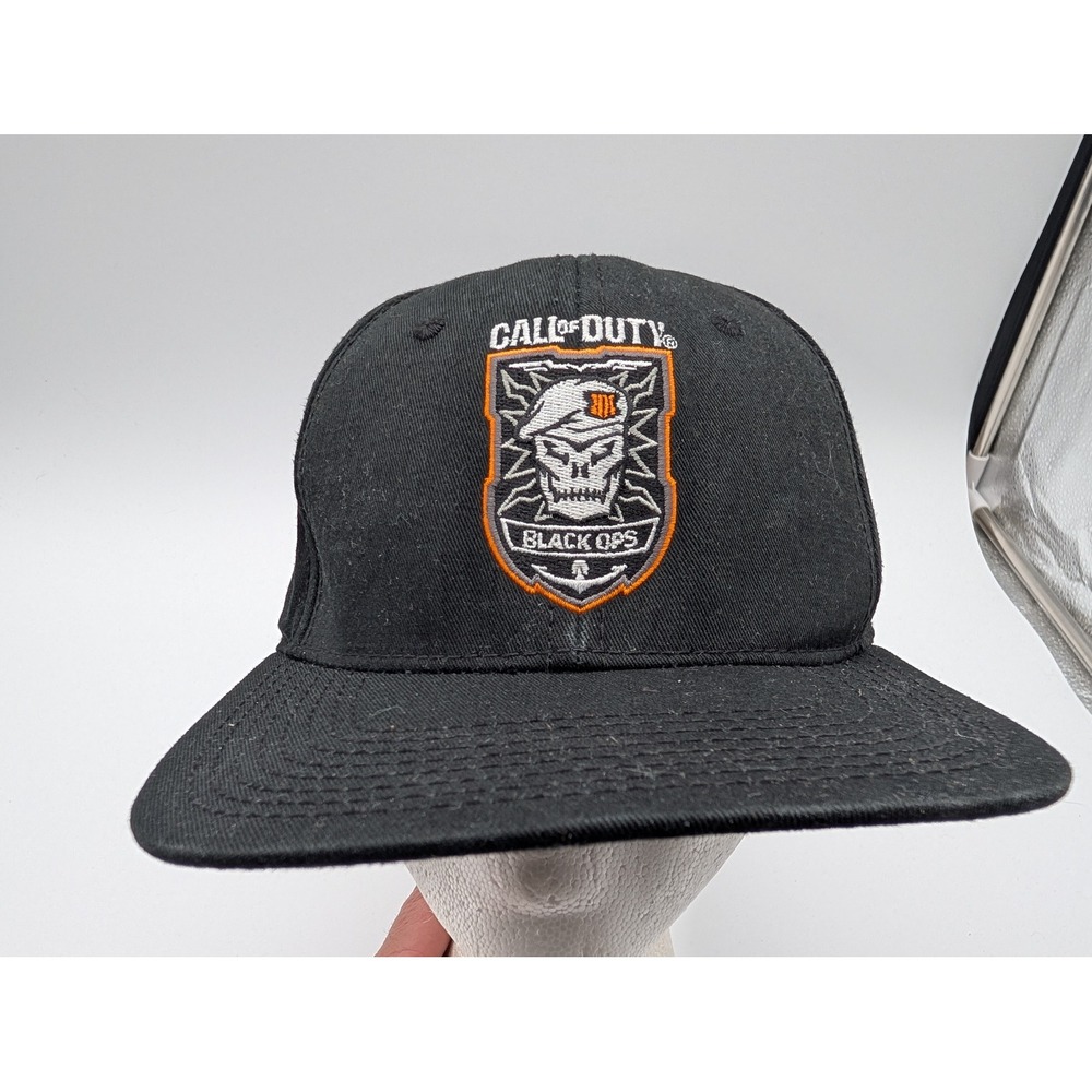 Call of Duty Black Ops 4 Snapback Hat Black Embroidered Skull Shield 2018 OSFM